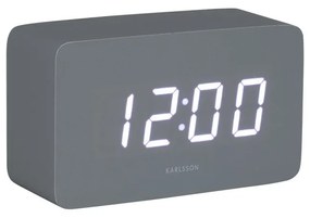 Karlsson 5983GY dizajnové LED hodiny s budíkom sivá, 10 cm