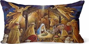 Vianočná LED obliečka na vankúš 50x30 cm - Betlehem
