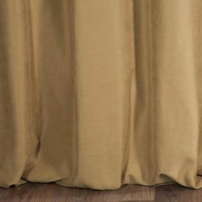 Tmavobéžový záves ADORE z mäkkej látky s velúrovou štruktúrou  - šité na mieru