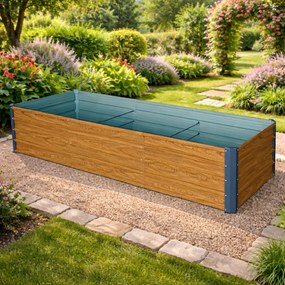 Vyvýšený záhradný záhon BestBerg VZ‑1000RW / 1000 l / 240 × 90 × 47 cm / dekor dreva