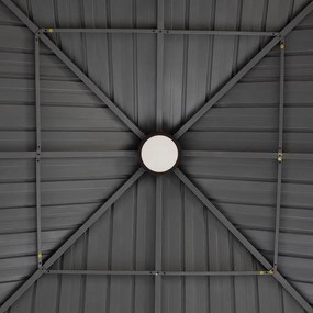 DEOKORK Záhradný hliníkový altánok PREMIUM 3,9 x 3,9 m (sivá) + závesy