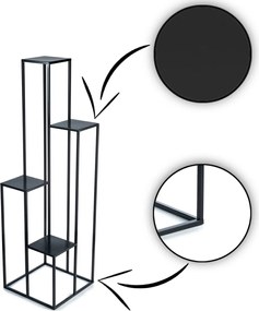 STOJAN NA KVETINÁČ KASKADA 150X44X44 CM ČIERNA