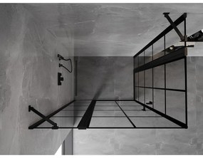 Mexen, Mexen Mist Duo výklopný sprchový kút 120 x 90 cm, čierna mriežka - 8A4-120L-090P-70-77