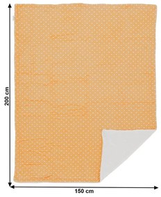Kondela Obojstranná baránková deka, béžová/bodky, 150x200cm, ARDLE TYP2