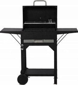 BBQ Meeting Gril na drevené uhlie s vekom, roštom a kolieskami *6049