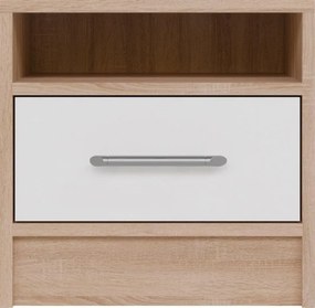 Nočný stolík Smart, sonoma/biela