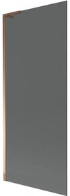 Mexen Next L, 1-krídlová vaňová zástena 80 x 150 cm, 6mm šedé sklo, ružové zlato profil, 895-080-000-03-40-60