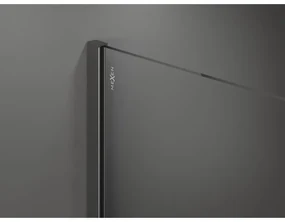 Mexen Kioto+, sprchová zástena Walk-In s poličkou a vešiakom 120 x 200 cm, 8mm číre sklo-námraza, grafitový profil, 800-120-121-66-35