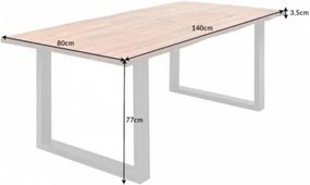 Masívny jedálenský stôl Berlin 140 cm prírodná 35 mm akácia