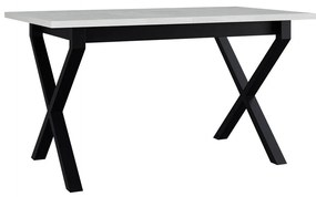 Rozkladací stôl Elarno 80 x 140/180 I, Morenie: biela - L, Farby nožičiek: čierne kovové