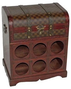 Hnedá vinotéka na 6 fliaš, 41x48 cm – Deco Pleasure