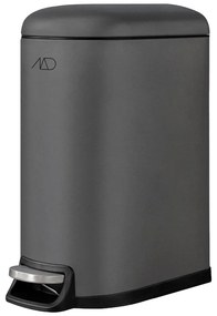 Tmavosivý pedálový kovový odpadkový kôš 10 l Walther – Mette Ditmer Denmark