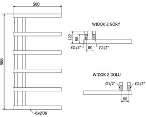 Mexen Jukon, vykurovacie teleso 988 x 500 mm, 364 W, chrómová, W116-0988-500-00-01