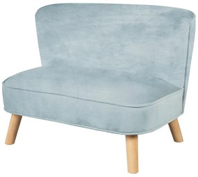 Svetlomodrá zamatová detská pohovka 70 cm Lil Sofa – Roba