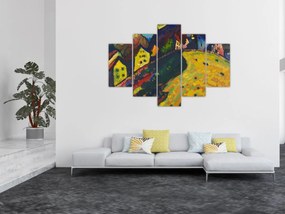 Obraz - Vasily Kandinsky, Houses at Murnau, reprodukcia (150x105 cm)