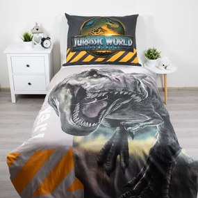 Bavlnená detská obliečka na jednolôžko 140x200 cm Jurassic World "T-Rex" – Jerry Fabrics