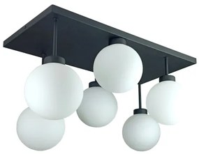 Prisadený luster DEA 6xE14/60W/230V čierna/biela