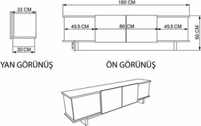 Televízny stolík Diana v béžovej a orechovej farbe