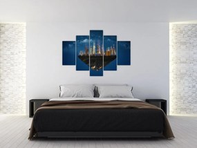 Obraz - Veľkomesto plávajúce priestorom (150x105 cm)