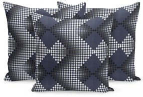 Moderná obliečka v geometrickom štýle v tmavo farebnej kombinácii 40x40 cm