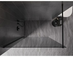 Mexen Kioto-X, sprchová zástena 110 x 200 cm, 10mm šedé sklo, čierny profil, 800-110-101-70-40-X