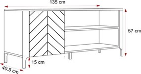 TV stolík MARCIUS 135cm čierny