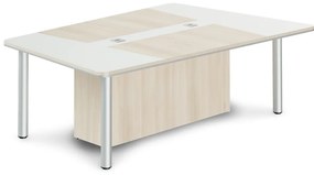 Konferenčný stôl TopOffice Premium III 240 x 162,5 cm, agát svetlý / biela