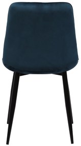 Jedálenská stolička Nice Tmavomodrá s čiernou podnožou Mahom