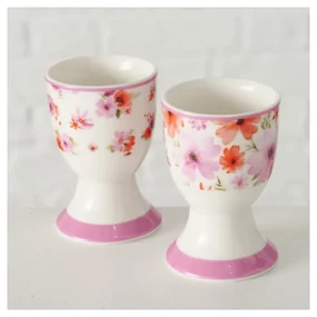 Súprava 2 stojanov na vajíčka z kostného porcelánu Boltze Rosella