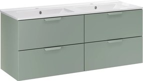 Závesná skrinka Aster Lava so zápustnými umývadlami 120 cm zelená/biela