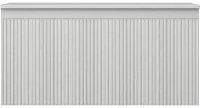 Mexen Rivel, kúpeľňová skrinka 100 cm s hornou časťou, 1 zásuvka, drážkovaná, sivá matná, 91A20-10047-1-BFC62