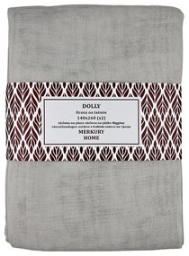 Záclona na páske Dolly polyester svetlosivá 140x260 (x2) Merkury Home