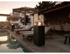 Planika Faro GAS - Vonkajší plynový krb 142x36 cm 8kW čierna + ochranný kryt