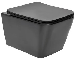 Wc závesné SAT Infinitio s doskou softclose, v čiernej farbe mat, so zadným odpadom SATINF012SREXPBKM, 1 ks