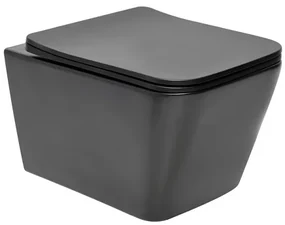Wc závesné SAT Infinitio s doskou softclose, v čiernej farbe mat, so zadným odpadom SATINF012SREXPBKM