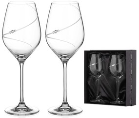 Diamante poháre na biele víno Silhouette City s kryštálmi Swarovski v prémiovom saténovom balení 360ml 2KS