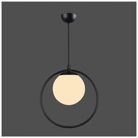 Čierne kovové závesné svietidlo so skleneným tienidlom ø 15 cm Ates – Squid Lighting