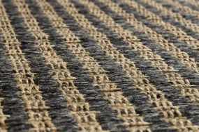 Koberec JUTE 3650 so strapcami čierny / béžový