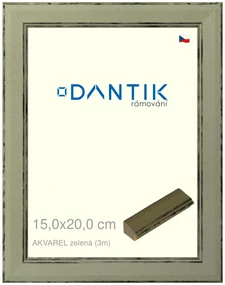 DANTIK rám na obraz 15x20 | AKVAREL zelená (Sklo Čiré)