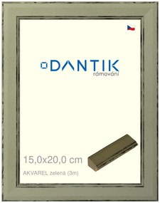 DANTIK rám na obraz 15x20 | AKVAREL zelená (Sklo Čiré)