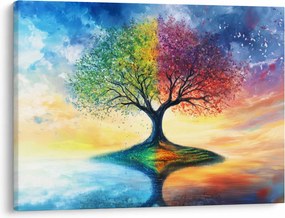 Obraz – Maľovaný strom ročných období (70x50 cm)