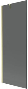 Mexen Next, 1-krídlová vaňová zástena 70 x 150 cm, 6mm šedé sklo, zlatá matná, 895-070-000-00-40-55