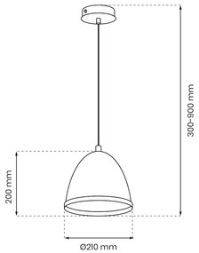 Závesné svietidlo Studio, 1x drevené/biele kovové tienidlo, (fi 21cm), w/br