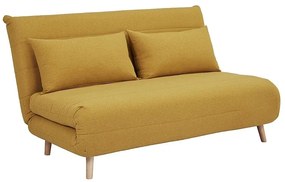 Pohovka Spike II, žltá / prírodné drevo