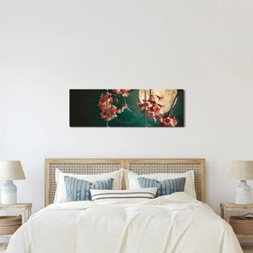 Obraz - Sakura v splne (s hodinami) (90x30 cm)