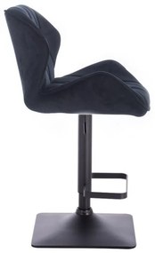 LuxuryForm Barová stolička MILANO VELUR na čierne podstave - čierna