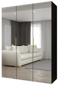 Šatníková skriňa 150 cm Mirabella 3 (čierna + zlatá). Akcia -20%. Vlastná spoľahlivá doprava až k Vám domov. 1126464