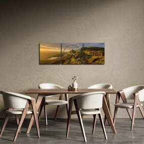 Obraz pohoria (s hodinami) (90x30 cm)