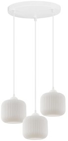 Závesné svietidlo Riffle, 3x biele sklenené tienidlo, w, o
