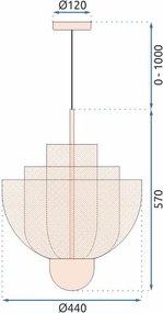 Toolight - LED závesné svietidlo APP888-CP, ružové zlato, OSW-04033